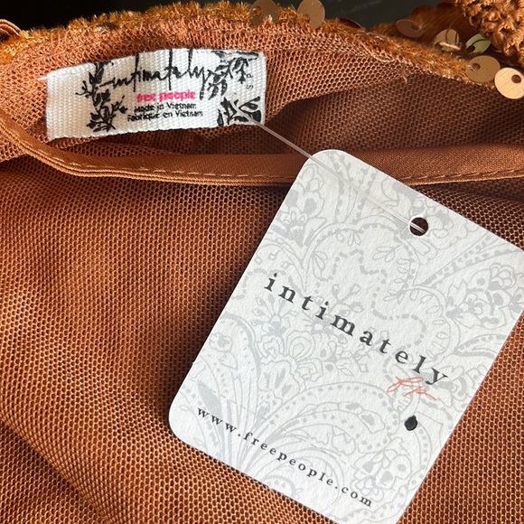 🧡 Free People Intimately Free Golden Velvet Sequin Strapped Cocktail Dress - Picture 16 of 17